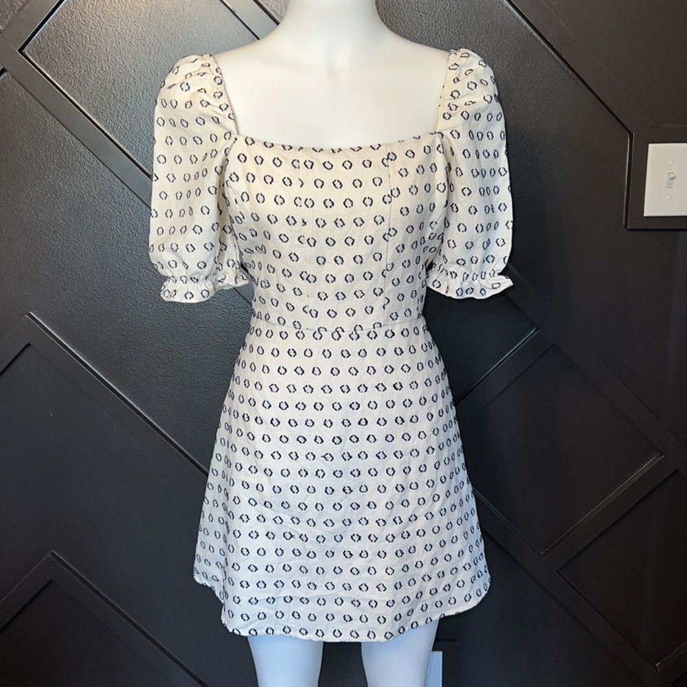 FORE Linen Mini Dress Size Medium Minimalist Preppy Coastal Boho